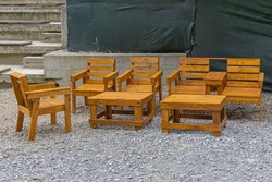 Outdoor Furniture Made From Old Cargo Pallets Wood