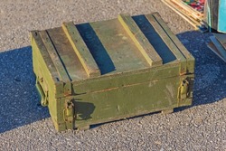 Vintage Green Wood Ammunition Military Box From WWII