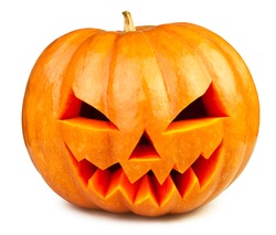pumpkin halloween Jack O'Lantern isolated white