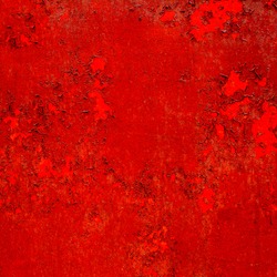 Background of old metal painted red with traces of rust and paint