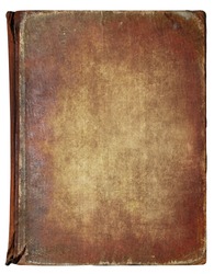 Old book cover, vintage texture, isolated on white background
