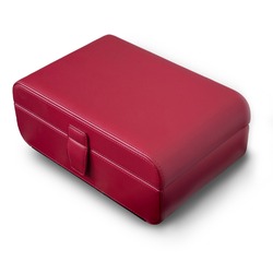 red jewelry leather box