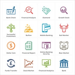 Personal & Business Finance Icons Set 1 - Colored Series