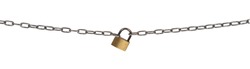 The padlock and chains isolated on a white background