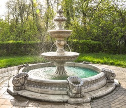 fountain multi-tiered  in the park