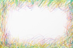 Scribble colored pencil art frame