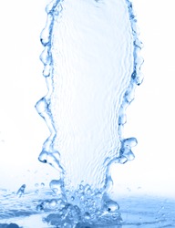 blurry water falling in blue