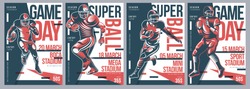 Retro American Football flyer poster templates