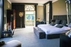 luxury bedroom in hotel 