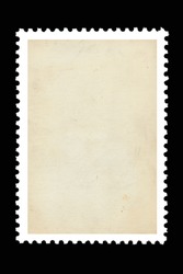  Vintage blank postage stamp on a black background