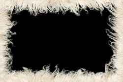 Border frame made of fluffy faux fur carpet