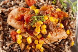 Southwestern Chicken with Rice, Tomato, and Corn
