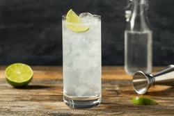 Refreshing Cold Tequila Ranch Water Cocktail with Lime