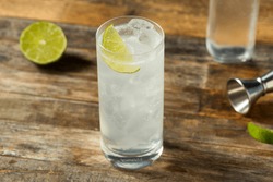 Refreshing Cold Tequila Ranch Water Cocktail with Lime