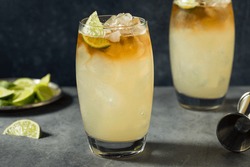 Refreshing Boozy Rum Dark and Stormy Cocktail with Ginger Beer