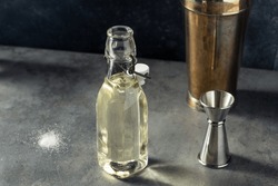 Homemade Sugar Simple Syrup in a Bottle