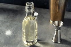 Homemade Sugar Simple Syrup in a Bottle