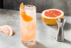 Cold Refreshing Salty Dog Cocktail with Tequila and Grapefruit