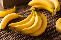 Raw Organic Bunch of Bananas Ready to Eat