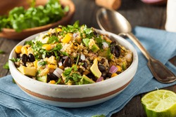 Homemade Southwestern Mexican Quinoa Salad with Beans Corn and Cilantro