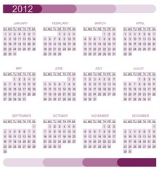 2012 calendar grid