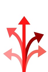 Vector illustration of arrow pointing in different direction.