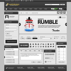 Web Website Element Design Template Grey Dark Vector