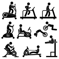 Man People Athletic Gym Gymnasium Fitness Exercise Healthy Training Workout Sign Symbol Pictogram Icon