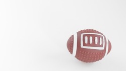 American football toy on white background. The most popular sport in USA.