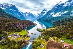 Beautiful Nature Norway natural landscape aerial photography.