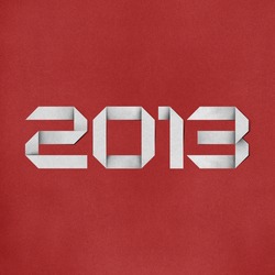 Happy new year 2013 recycled paper background.