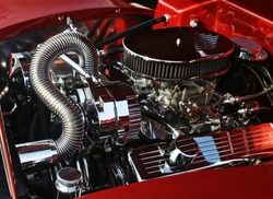 Dramatic image of high precision motor engine for car