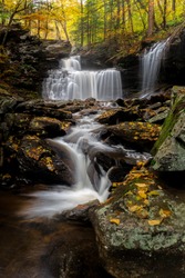 Autumn at R.B. Ricketts Falls in Ricketts Glen State Park, Pennsylvania