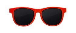 Red sunglasses isolated on white background