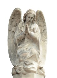 angel statue isolated on white background