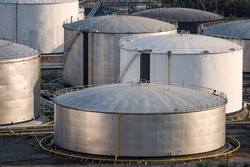 Natural Oil and Gas storage tanks and  in Petrochemical industrial plant