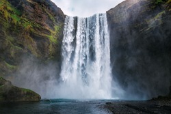 beautiful skogafoss waterfall in Iceland