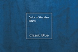 turquoise fabric with a nap pleated. Color of the year 2020 Classic Blue pantone