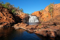 Small waterfall and pool with clear water, Kakadu National Park, Northern Territory, Australia