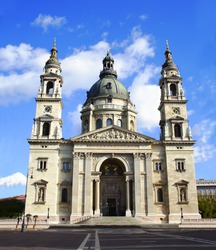 St. Istvan (St. Stephen's) Basilica in Budapest, Hungary. The basilica of St. Istvan is one of the most popular places among tourists.