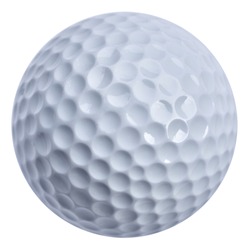 Golf ball isolated with clippin path, real golf ball not 3D rendering