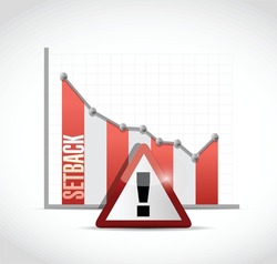 falling setback business graph illustration design over a white background