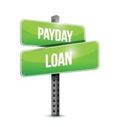 payday loan street sign illustration design over a white background