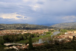 Panoramic view of Florence, Italy. Europe.