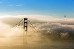 Low fog at Golden Gate Bridge San Francisco, USA