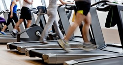 gym training - people running on machines, treadmill
