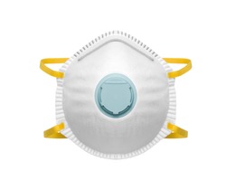 Safety mask for dust protection on white background, including clipping path
