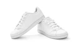White sneakers on white background, including clipping path