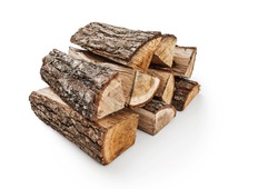 The logs of fire wood on white background -Clipping Path