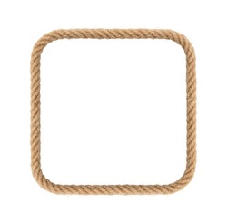 Rope frame in shape square -Endless rope loop isolated on white
